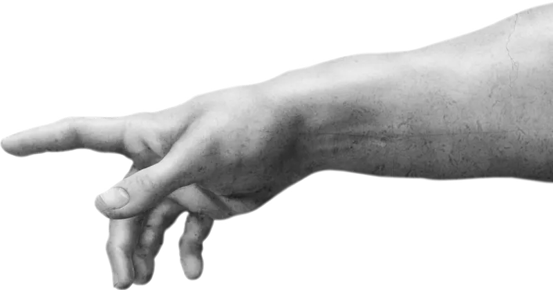 Рука указывающая влево